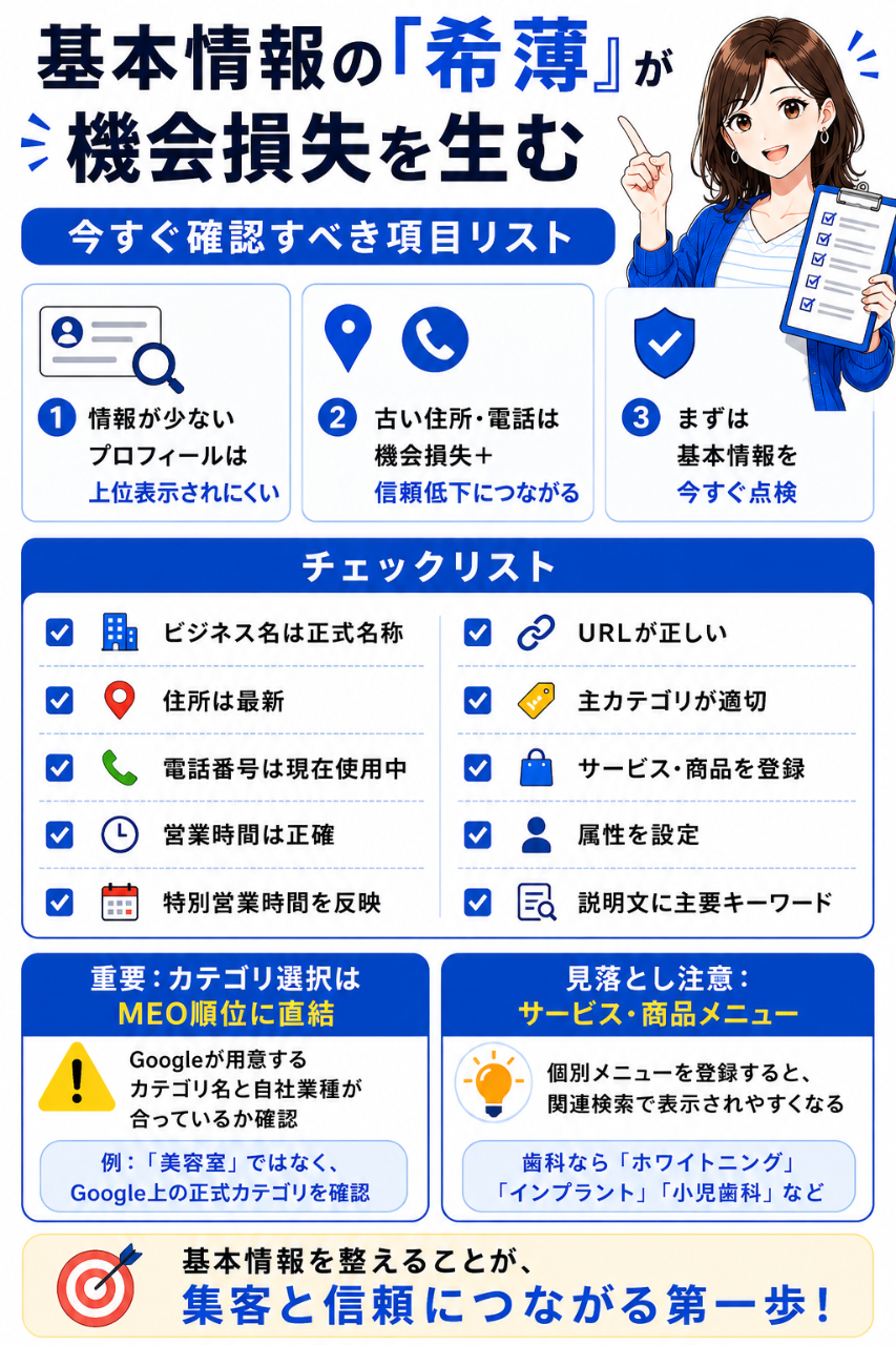 基本情報の希薄が機会損失をうみます