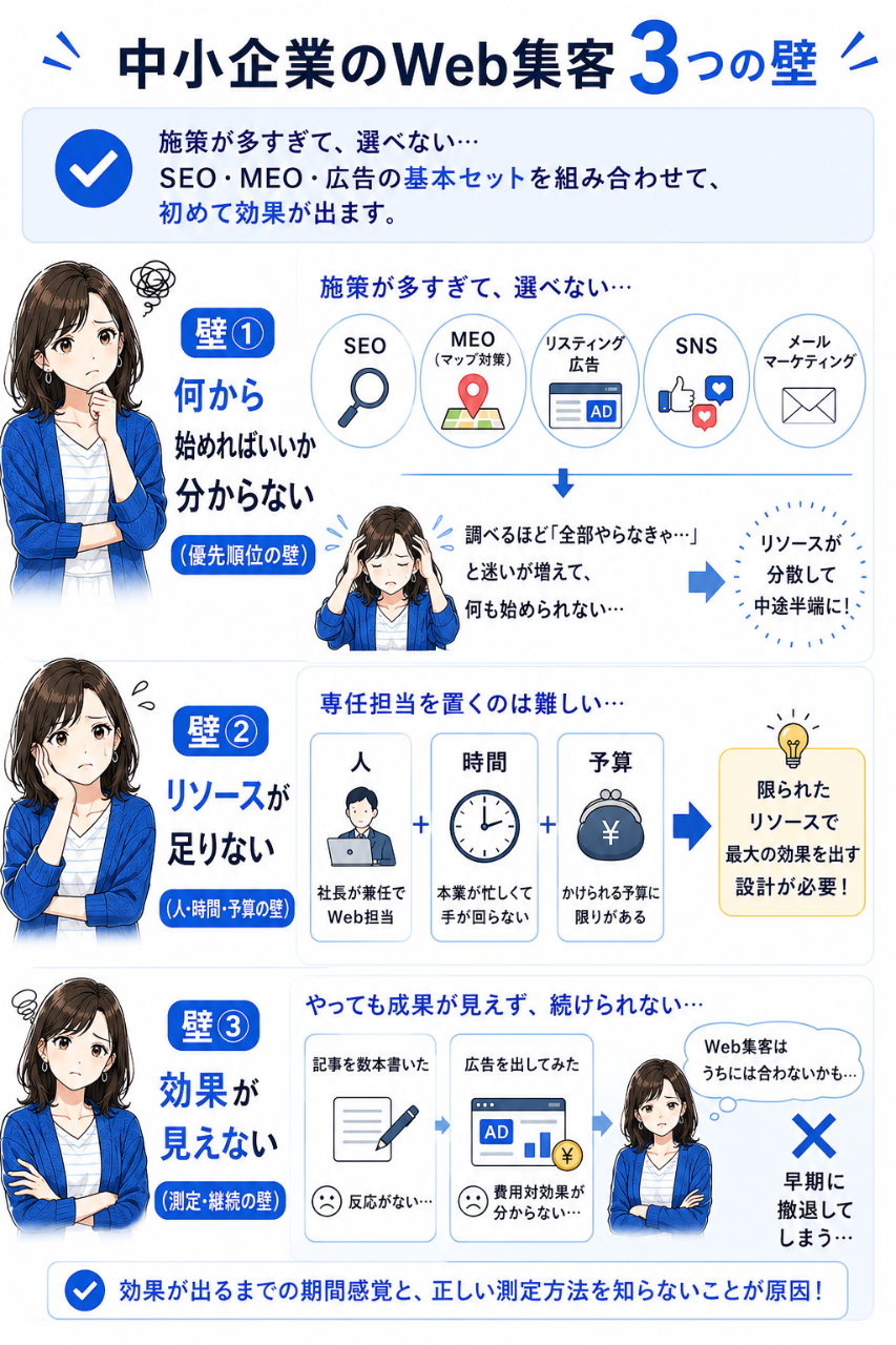 中小企業のWeb集客 3つの壁
